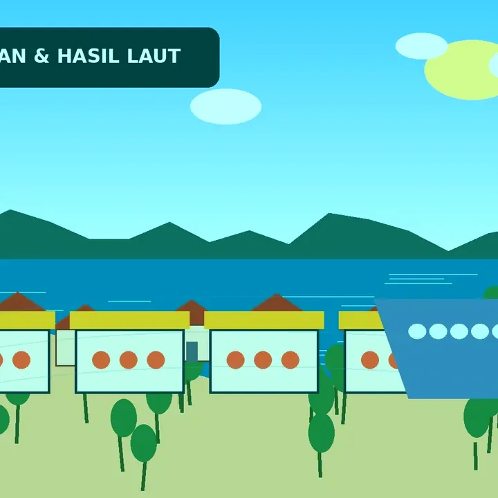 Ilustrasi Pesisir dan Perikanan Teluk Bakau