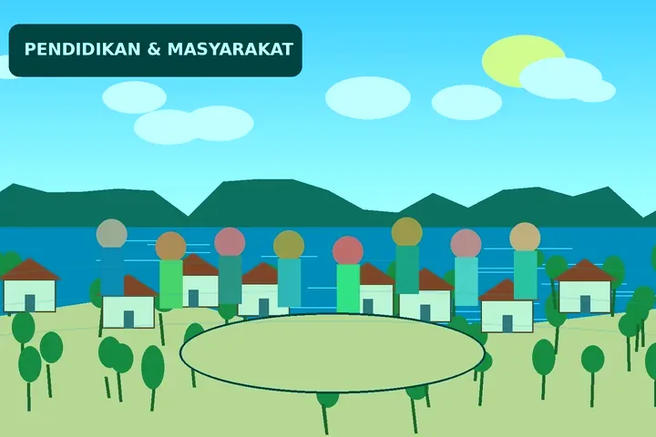 Ilustrasi pendidikan dan inovasi masyarakat Teluk Bakau